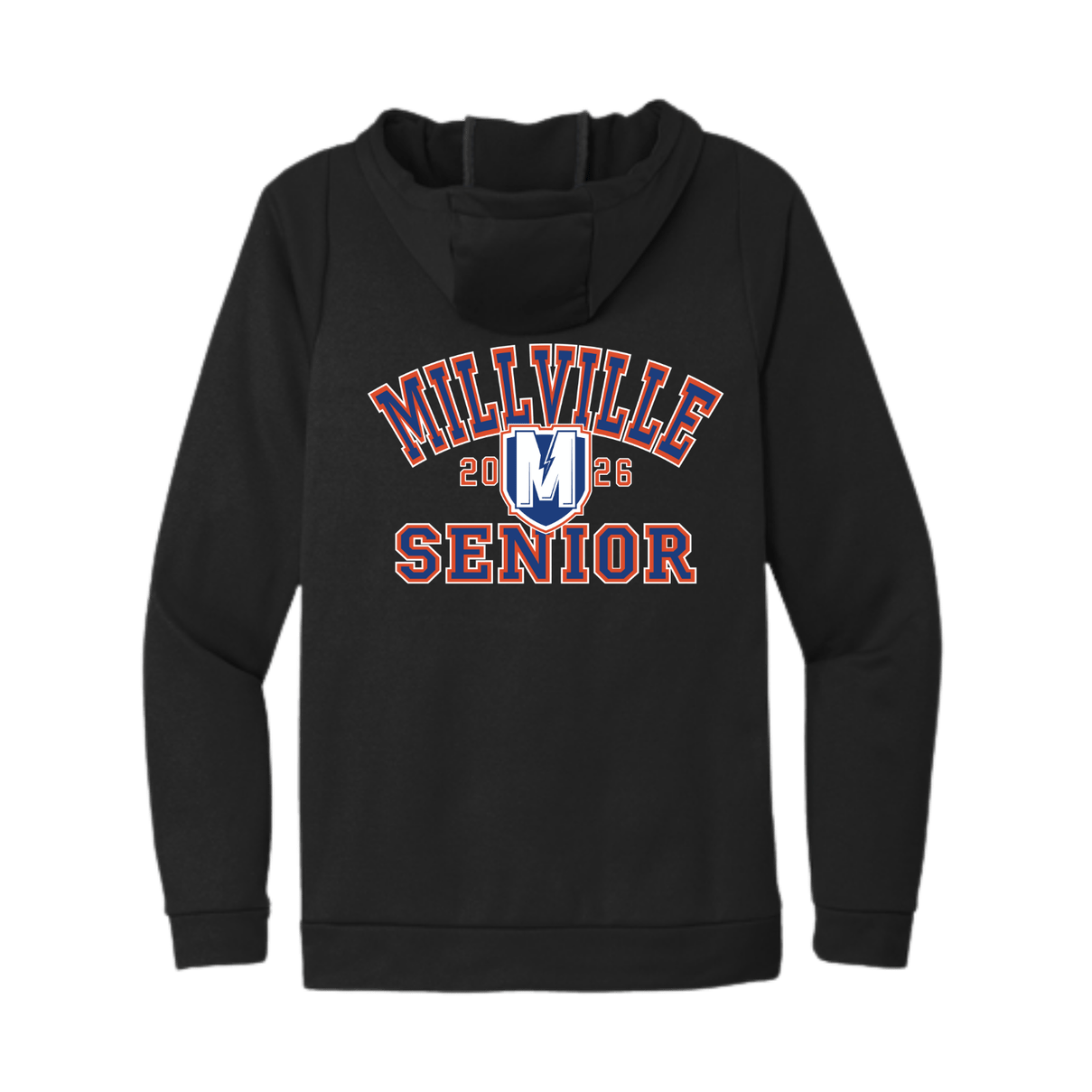 Millville Seniors Nike Fleece Hoodie Front & Back