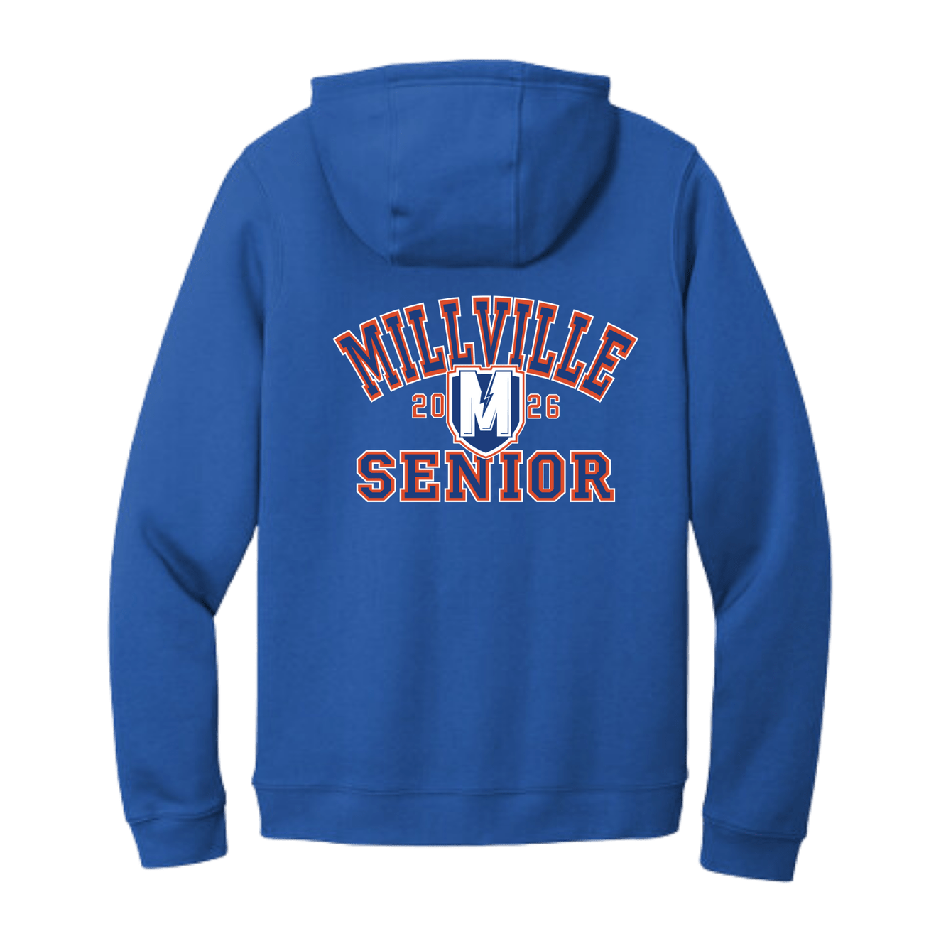 Millville Seniors Nike Fleece Hoodie Front & Back