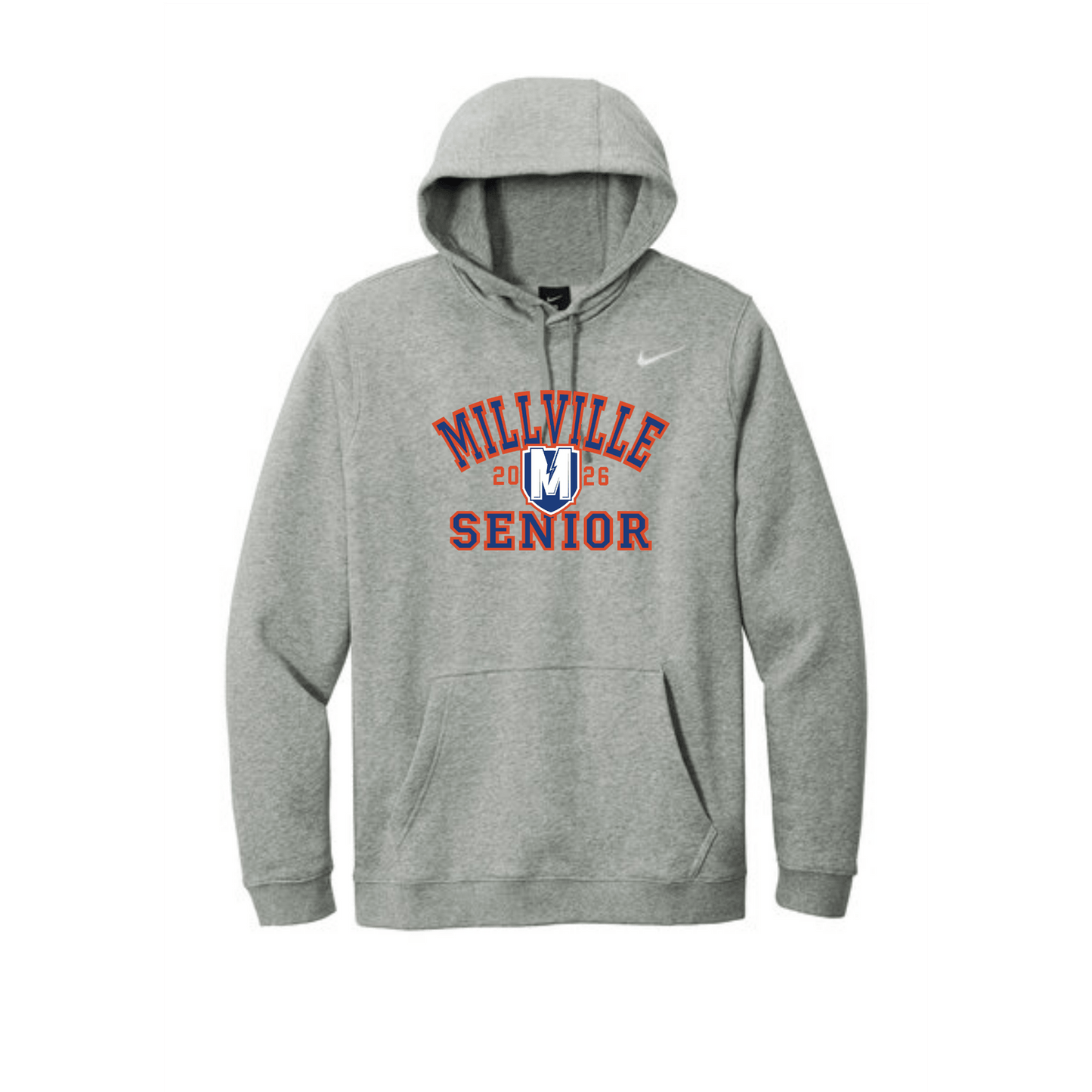Millville Seniors Nike Fleece Hoodie Front Only