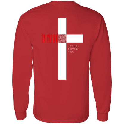 Cross of Salvation Long Sleeve Tee- HopeLinks QrClothes