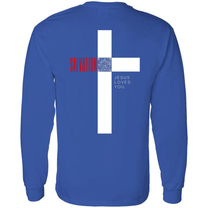 Cross of Salvation Long Sleeve Tee- HopeLinks QrClothes