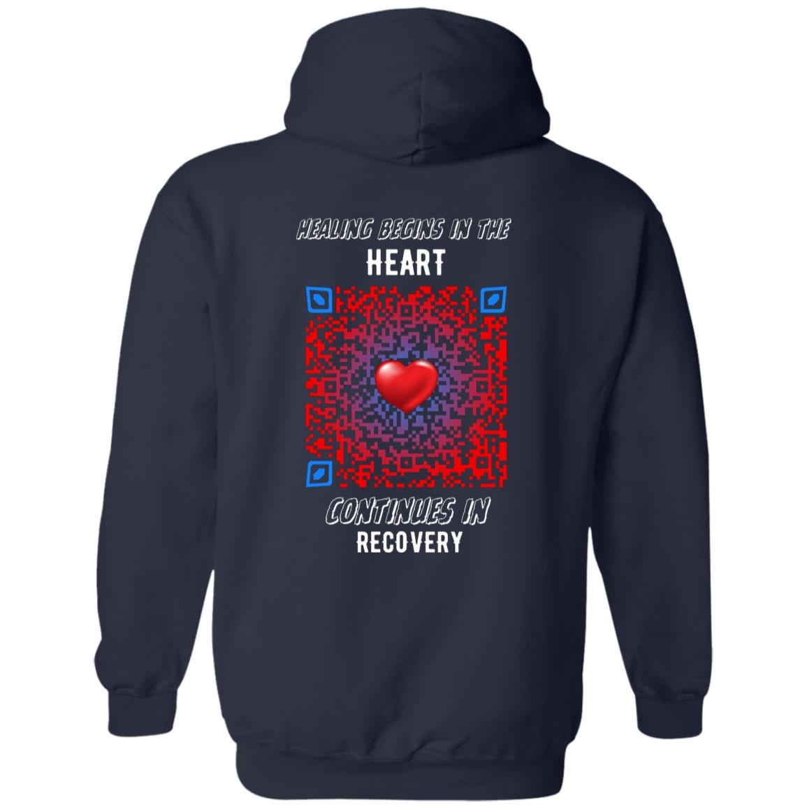Heartbeat of Recovery Pullover Hoodie - Addiction Awareness