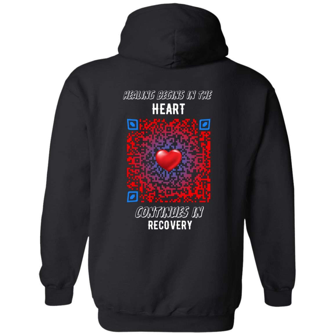 Heartbeat of Recovery Pullover Hoodie - Addiction Awareness