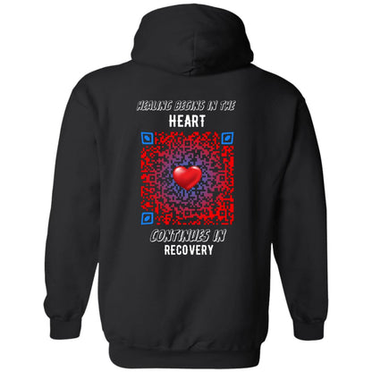 Heartbeat of Recovery Pullover Hoodie - Addiction Awareness