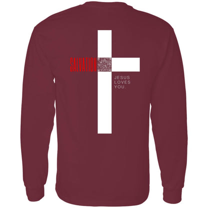 Cross of Salvation Long Sleeve Tee- FaithLinks