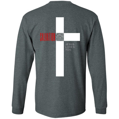 Cross of Salvation Long Sleeve Tee- HopeLinks QrClothes