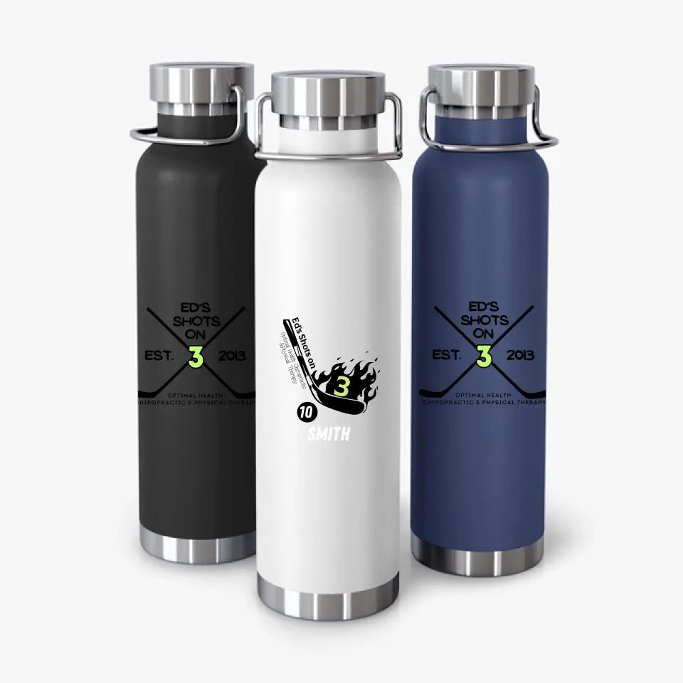 Ed's Shots on 3 Water Bottles